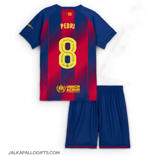Barcelona Pedri Gonzalez #8 Koti Peliasu Lasten 2025-26 Lyhythihainen (+ Lyhyet housut)